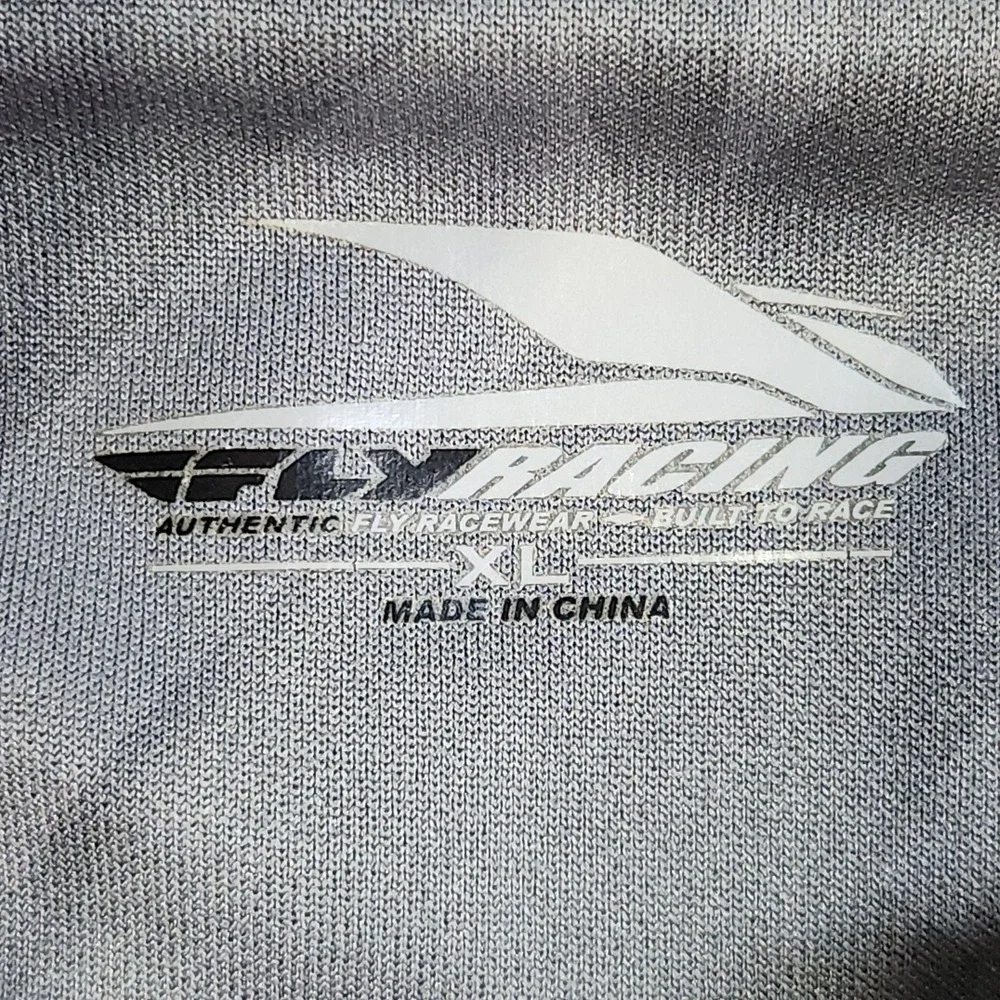 Fly Racing Jacket Mens XL Black Gray Full Zip Moto Victory Graphic Sleeve